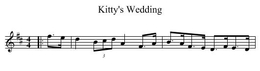 Kitty's Wedding - staff notation