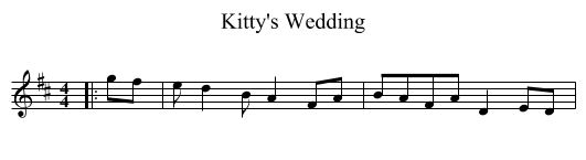 Kitty's Wedding - staff notation