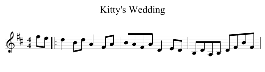 Kitty's Wedding - staff notation