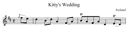 Kitty's Wedding - staff notation