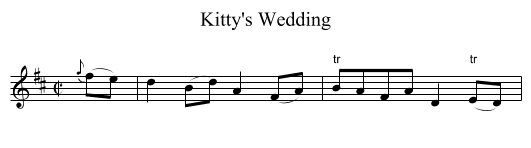 Kitty's Wedding - staff notation