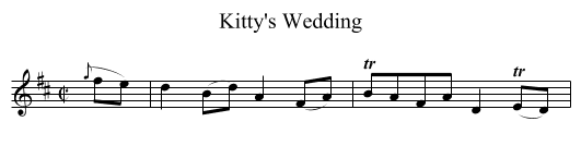 Kitty's Wedding - staff notation