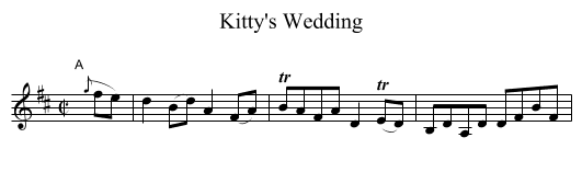 Kitty's Wedding - staff notation