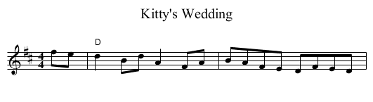 Kitty's Wedding - staff notation