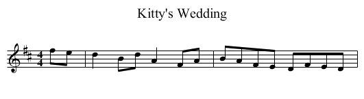 Kitty's Wedding - staff notation
