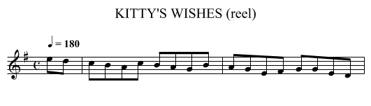 KITTY'S WISHES (reel) - staff notation