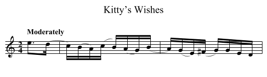 Kitty’s Wishes - staff notation