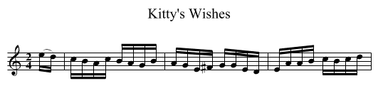 Kitty's Wishes - staff notation