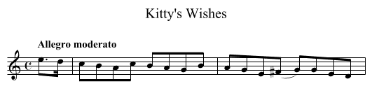 Kitty's Wishes - staff notation