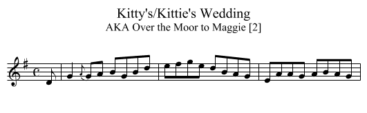 Kitty's/Kittie's Wedding - staff notation