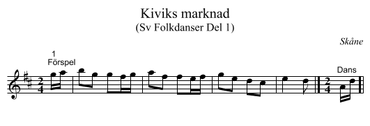 Kiviks marknad - staff notation