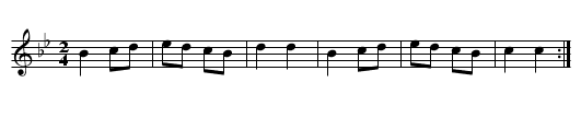Klanjarka - staff notation