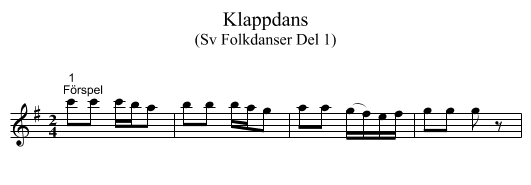 Klappdans - staff notation