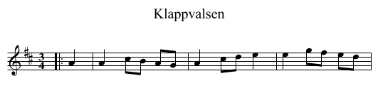 Klappvalsen - staff notation