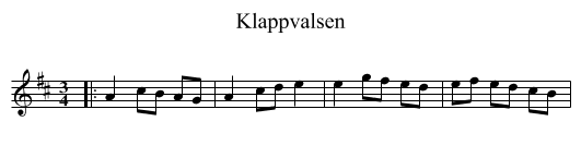 Klappvalsen - staff notation