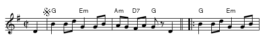 Klapschottisch - staff notation