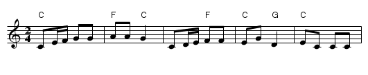 Klapsprong - staff notation
