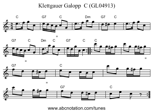 Klettgauer Galopp C (GL04913) - staff notation