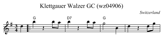 Klettgauer Walzer GC (wz04906) - staff notation