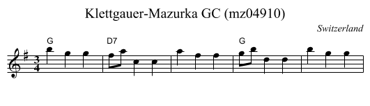 Klettgauer-Mazurka GC (mz04910) - staff notation