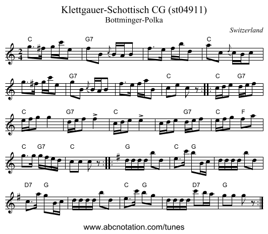 Klettgauer-Schottisch CG (st04911) - staff notation