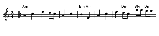 Klezmer(Am) - staff notation