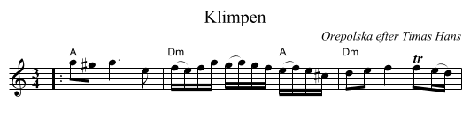 Klimpen - staff notation