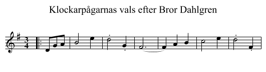 Klockarpågarnas vals efter Bror Dahlgren - staff notation
