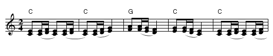 Klumpakojis - staff notation