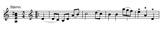 Knäppvals efter J G Rosenlund - staff notation