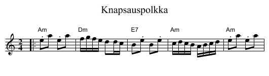 Knapsauspolkka - staff notation