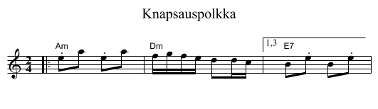 Knapsauspolkka - staff notation