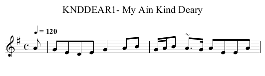 KNDDEAR1- My Ain Kind Deary - staff notation