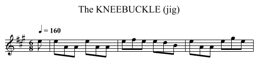 KNEEBUCKLE (jig), The - staff notation