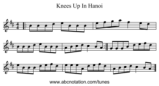 Knees Up In Hanoi - staff notation