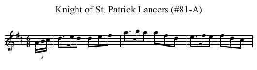 Knight of St. Patrick Lancers (#81-A) - staff notation