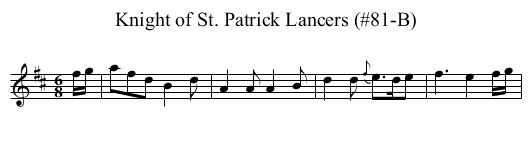 Knight of St. Patrick Lancers (#81-B) - staff notation