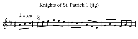 Knights of St. Patrick 1 (jig) - staff notation