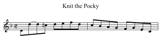 Knit the Pocky - staff notation