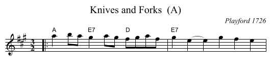 Knives and Forks  (A) - staff notation