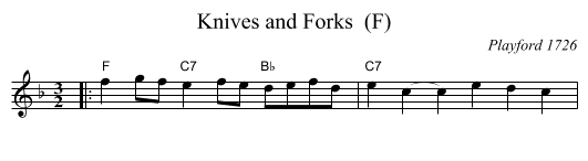 Knives and Forks  (F) - staff notation