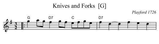 Knives and Forks  [G] - staff notation