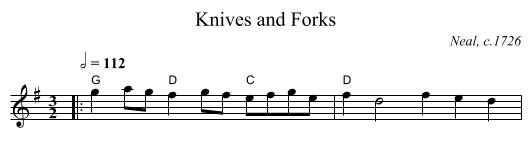 Knives and Forks - staff notation