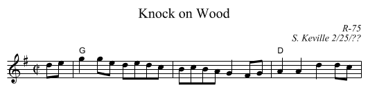 Knock on Wood - staff notation