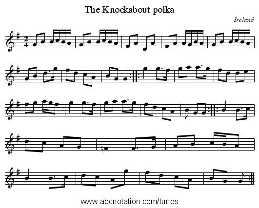 Knockabout polka, The - staff notation