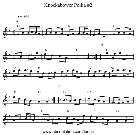 Knockabower Polka #2 - staff notation