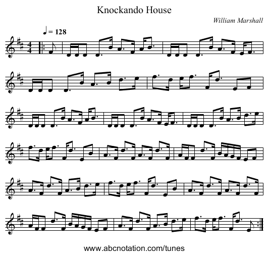 Knockando House - staff notation