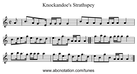 Knockandoe's Strathspey - staff notation