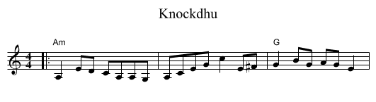 Knockdhu - staff notation