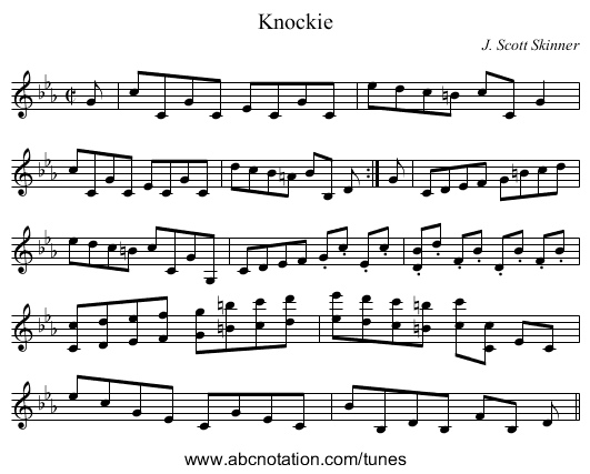 Knockie - staff notation